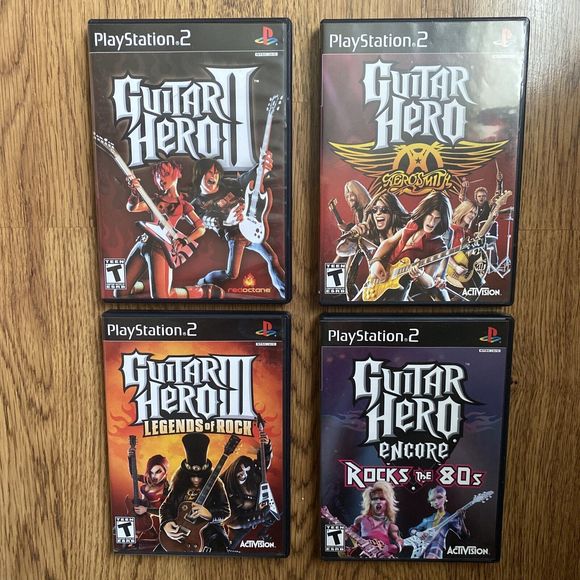 Sony Video Games & Consoles Guitar Hero Ii 2 Encore 8 Aerosmith Legends Of Rock Band Bundle